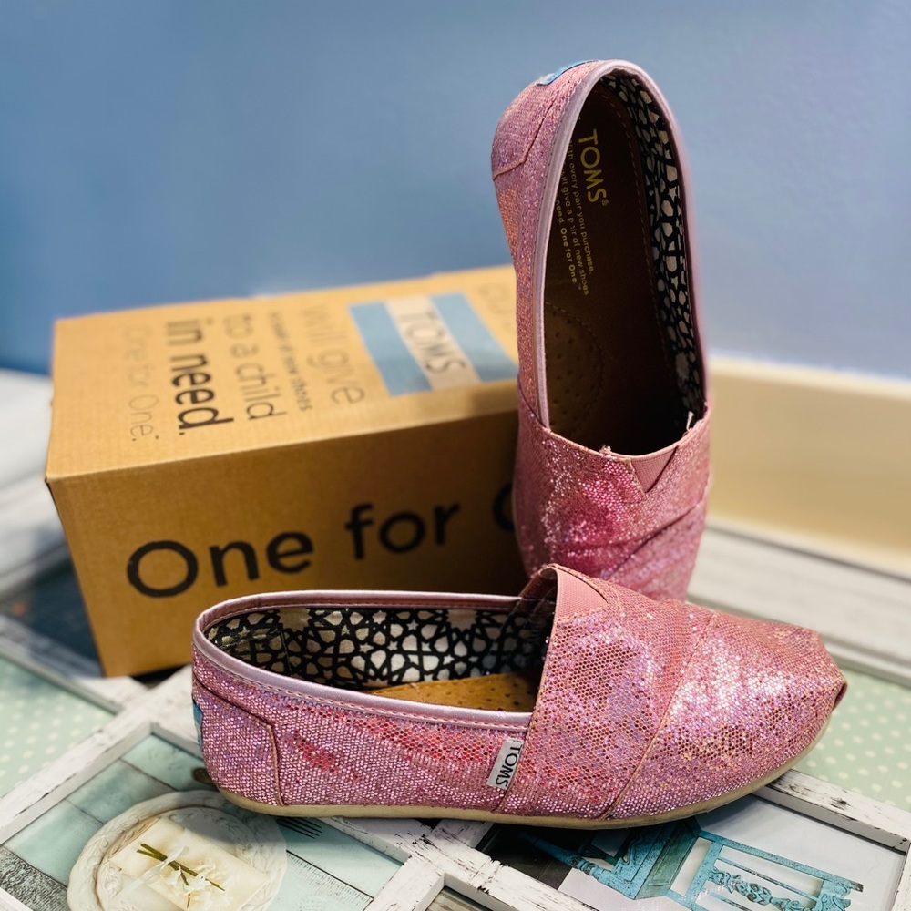 Toms Pink Glitter Shoes
